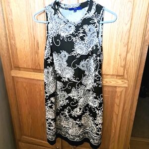 Apt. 9 Monochrome Floral Cute Little Dress Size XS Bust 34 Stretch